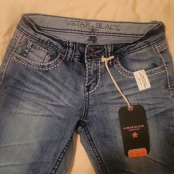 V-STAR BLACK LABEL Crop Jeans sz9 NWT - Picture 2 of 9